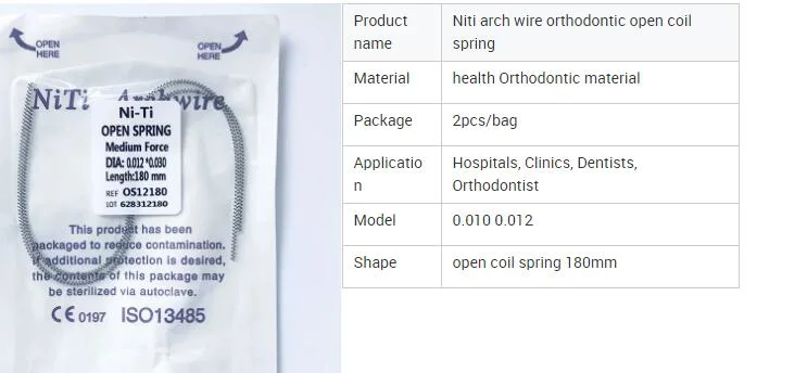 Dental Instrument Ortho Dental Niti Open Coil Spring Orthodontic Springs