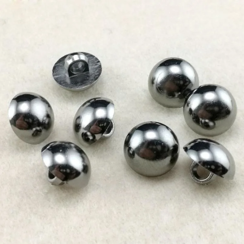 Plastic Electroplated Mushroom Buttons with Feet, Semi-Circular Plastic Coat Decoration Buttons Th8332