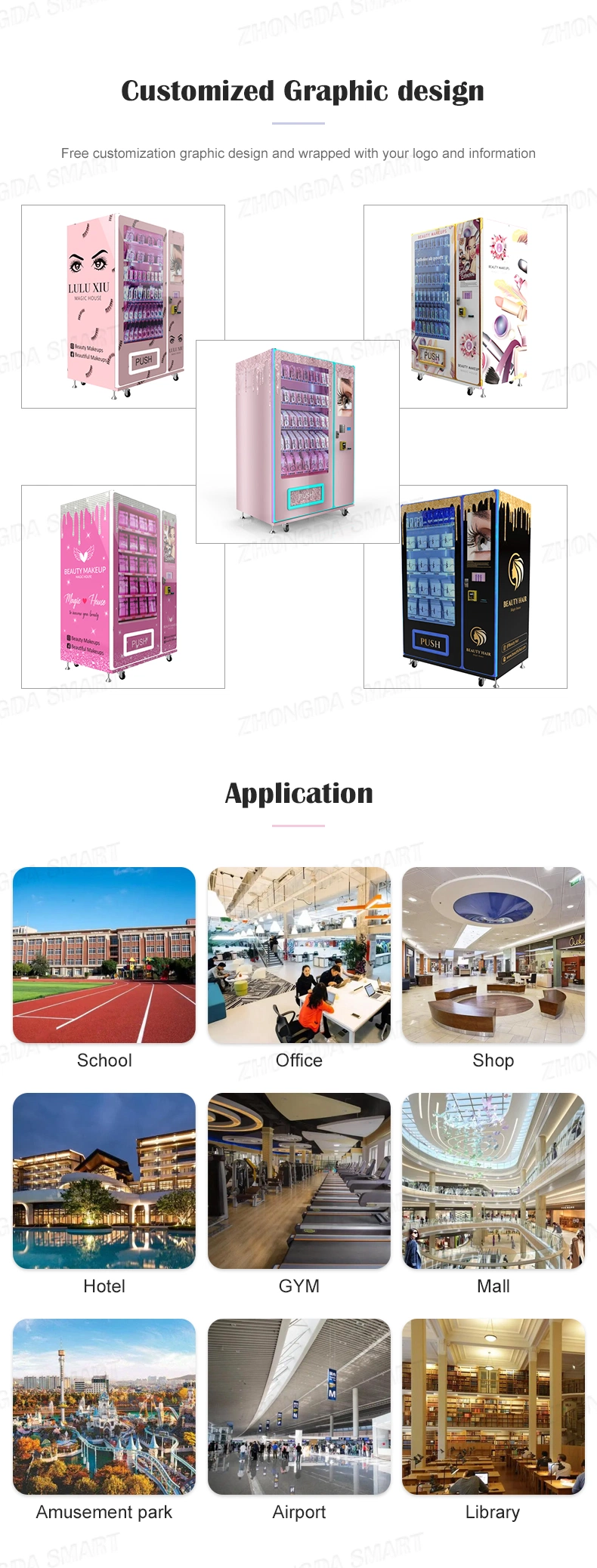 Zhongda High Quality Snacks and 6 Springs Mini Vending Machine