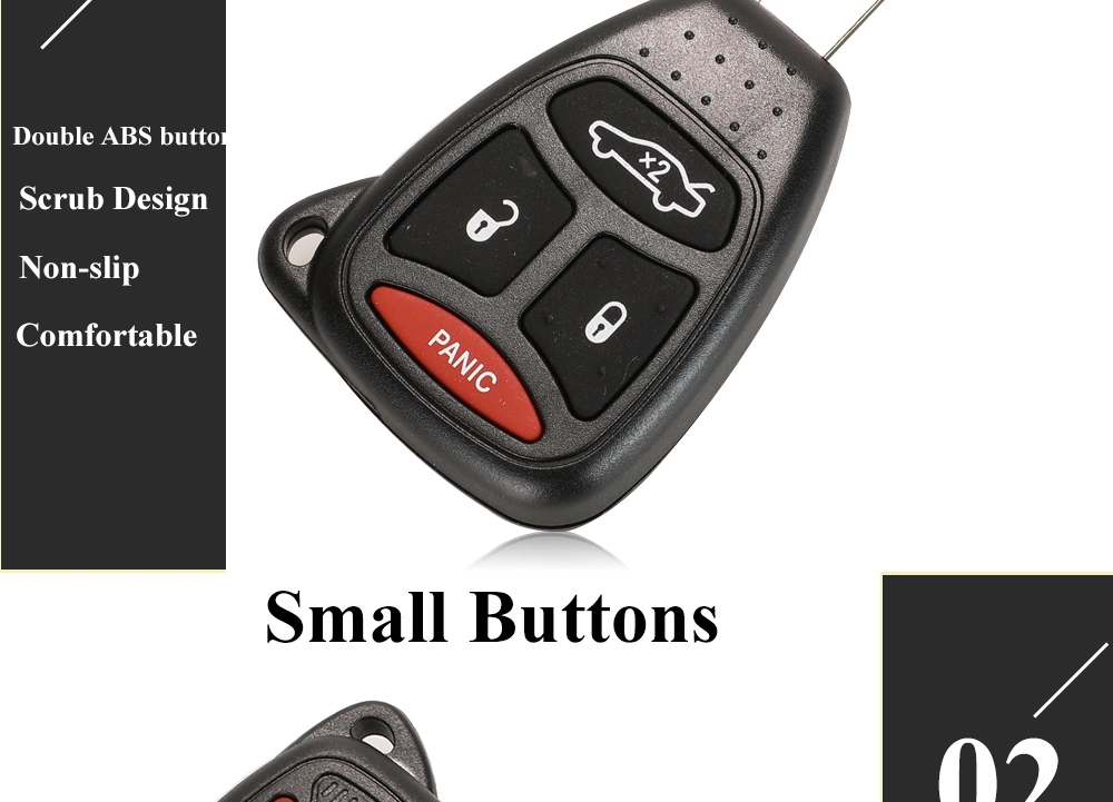 Blank Car Key Shell Case 2/3/4/5/6 Buttons for Chrysler 300 Dodge Jeep