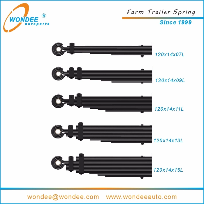 Sprung Drawbar Springs for Agricultural Trailer with 7 Leaf 9 Leaf 11 Leaf 13 Leaf 15 Leaf