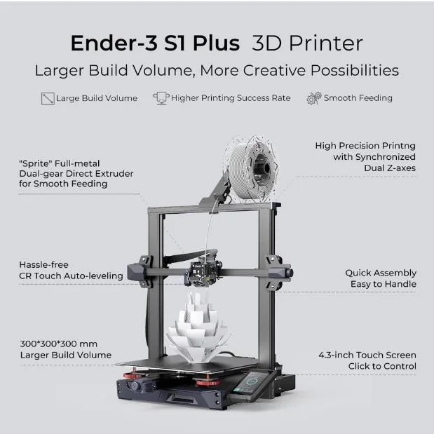 Ender-3 S1 Plus 3D Printer with Build Volume Upgrade to 300*300*300 mm