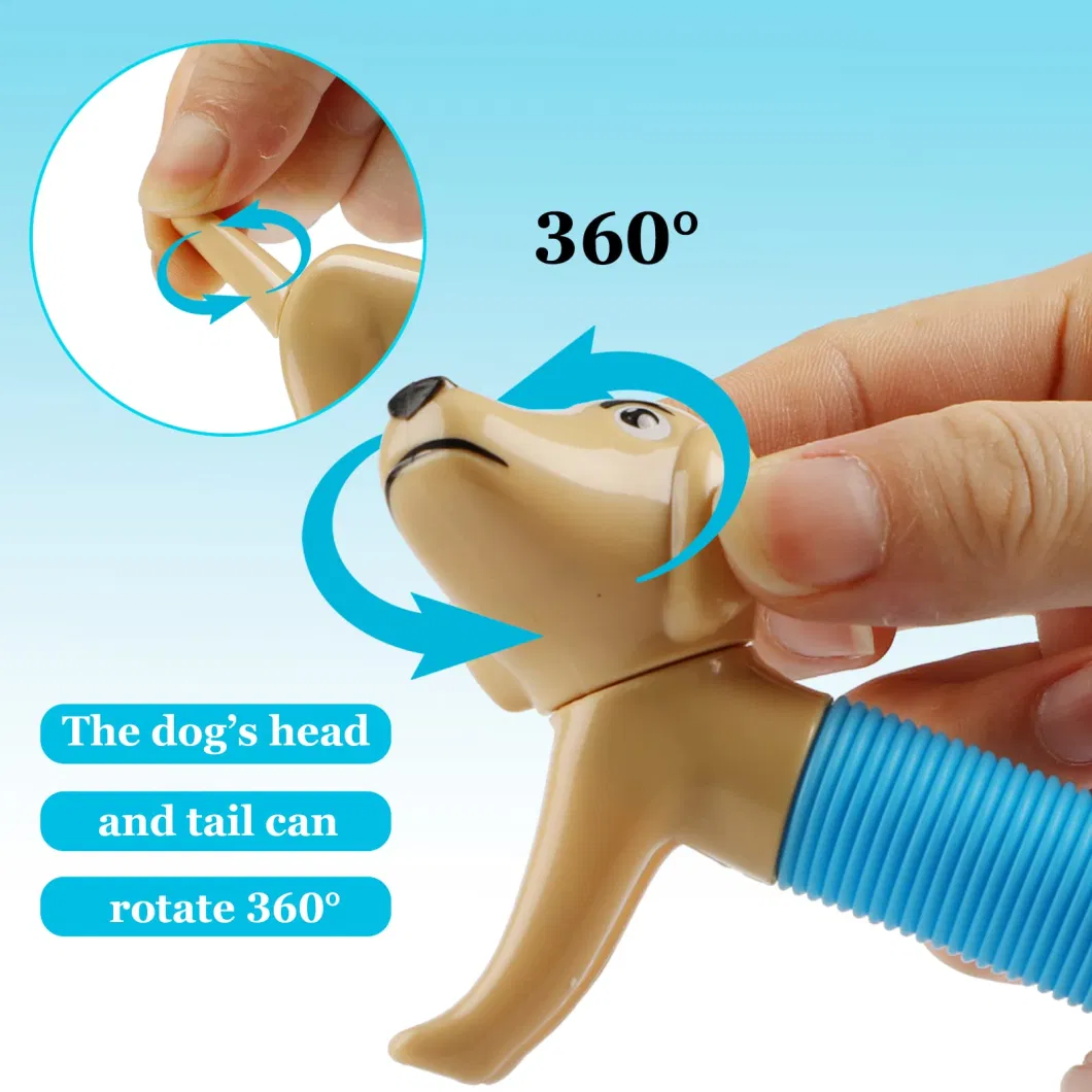 Amazon Stress Relief Spring Tubes Dog Fidget Toys Flexible Stretch Toy Mini Pop Tube Spring Dog for Kids