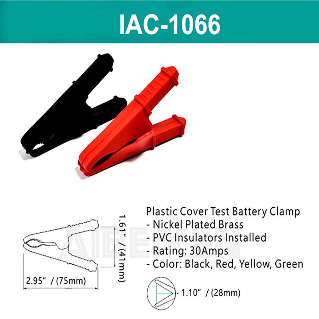 Safety Electrical Battery Clamp 30AMPS 75mm Alligator Clip