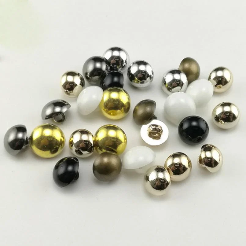 Plastic Electroplated Mushroom Buttons with Feet, Semi-Circular Plastic Coat Decoration Buttons Th8332
