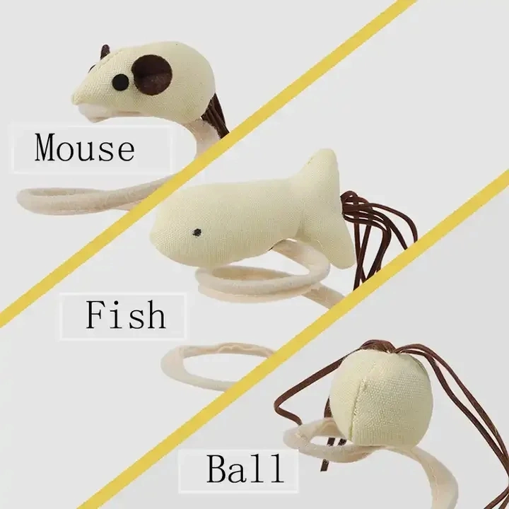 High Quality Spiral Spring Cat Toy Funny Ball and Mouse Interactive Spring Rotating Cat Creative Toy