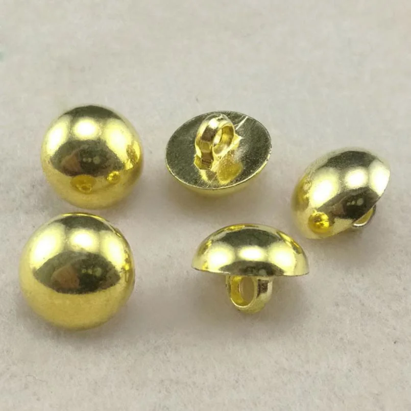 Plastic Electroplated Mushroom Buttons with Feet, Semi-Circular Plastic Coat Decoration Buttons Th8332