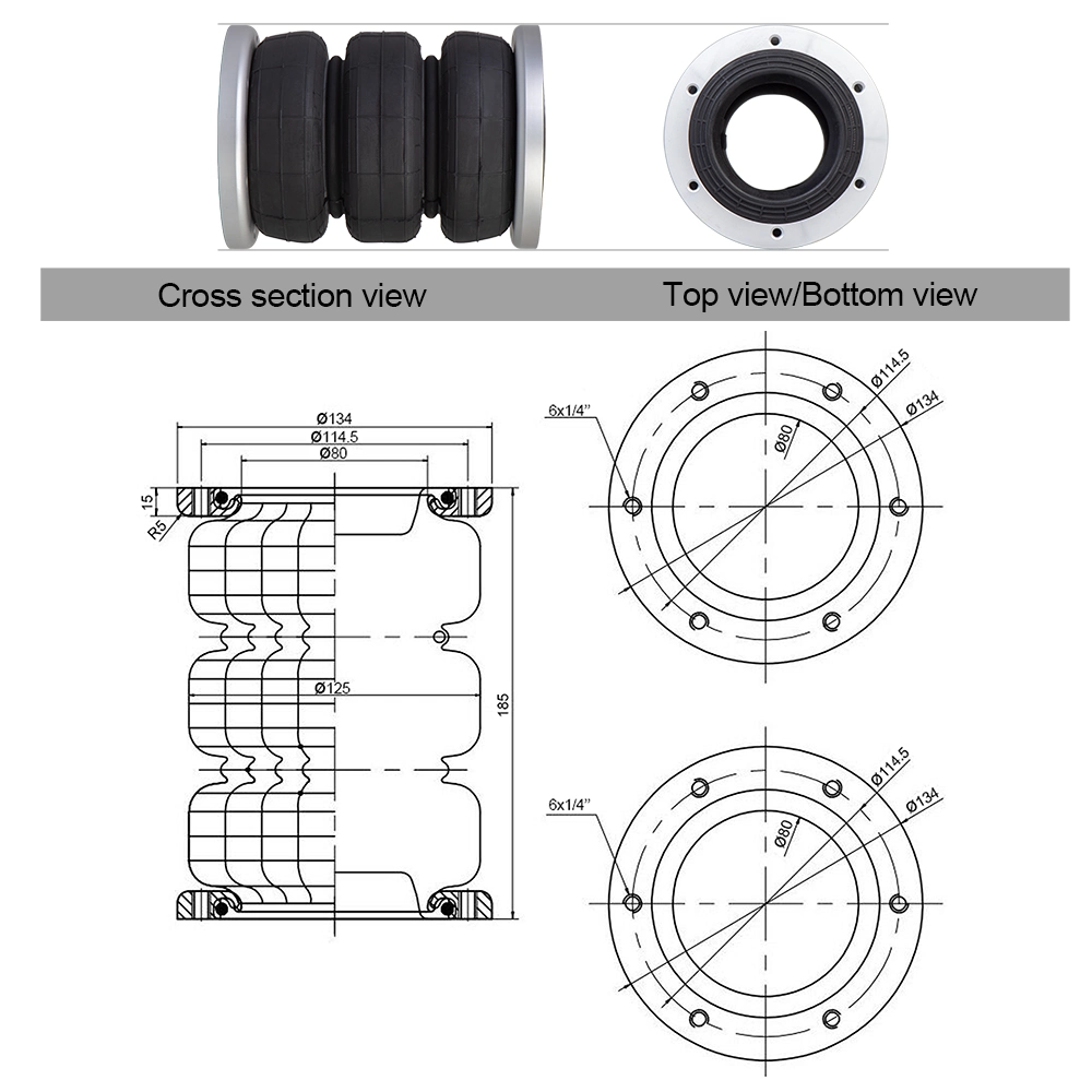 Air Suspension Kit Pneumatic Bag Shock Absorber Air Springs Bags 3s2300f