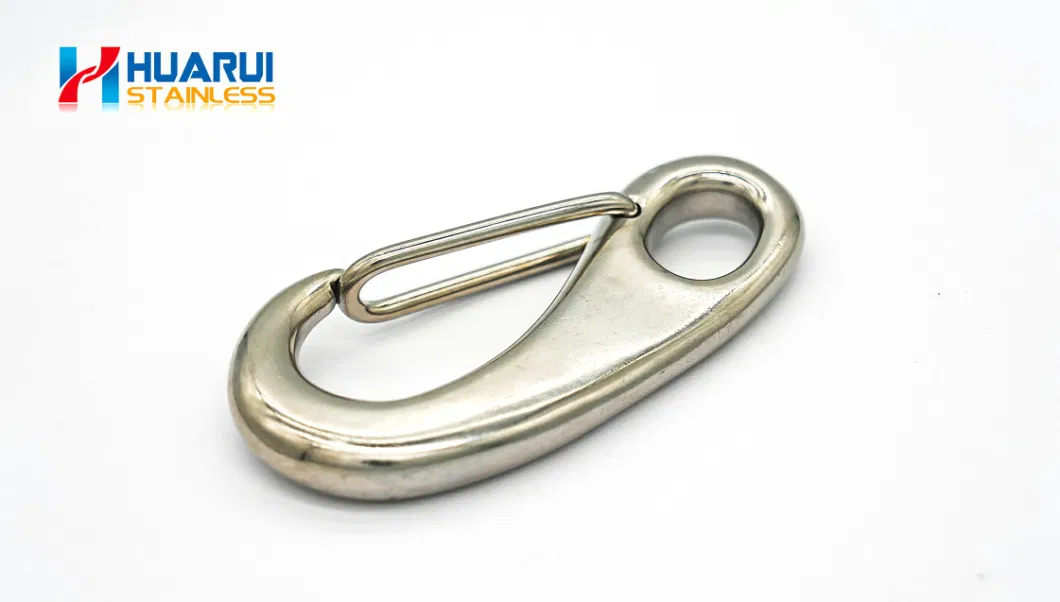 Stainless Steel 304 Spring Hook Egg Type Hook with Eye 50mm