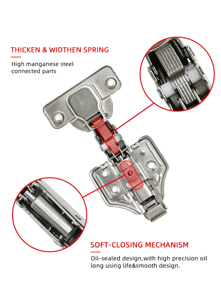 New Hot Sale 35mm Spring Loaded Slide on Two Way Hinges Cabinets Fitting Cabinet Door Hinge