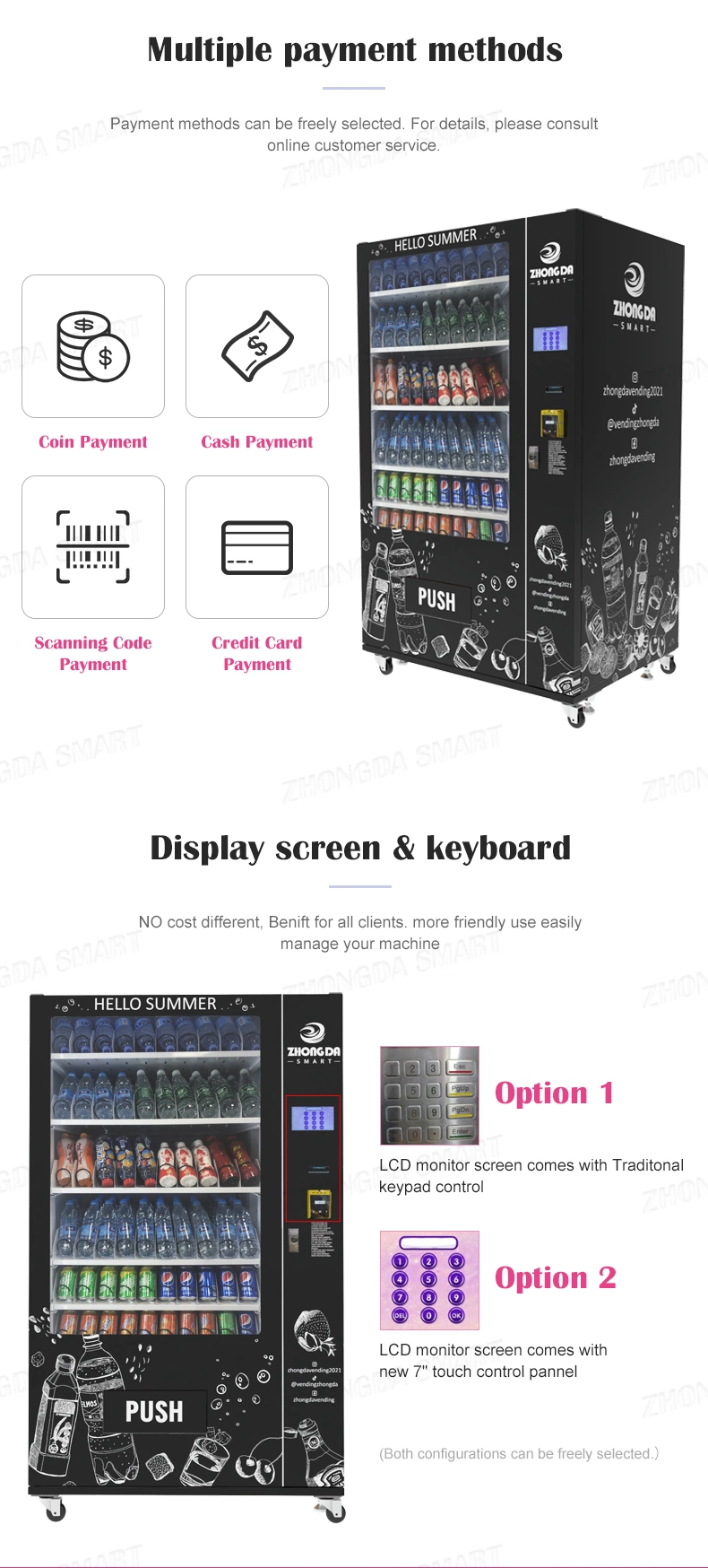 Zhongda High Quality Snacks and 6 Springs Mini Vending Machine