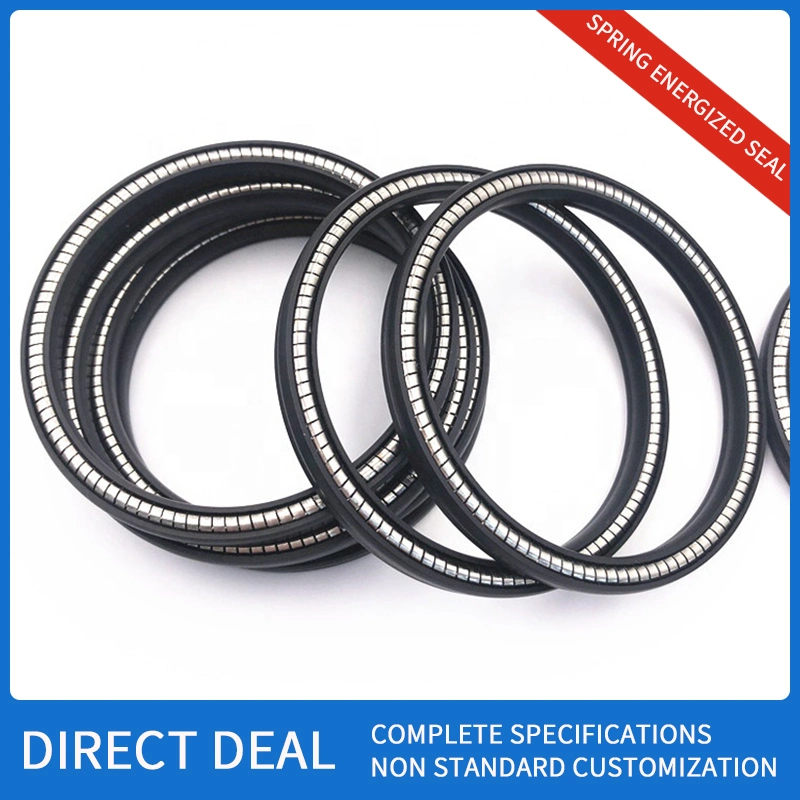 PTFE Carbon Fiber Spring Seal / Spring Energized Seal Ring for High Pressure Hydraulic Device