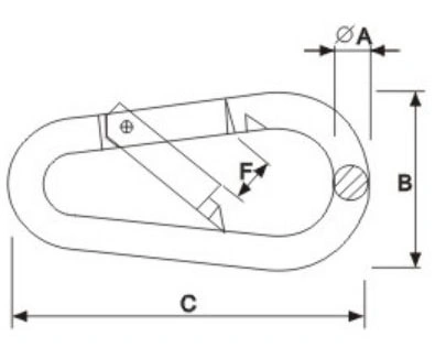 Spring Carabiner DIN5299 Form B Egg Type Steel Snap Hook