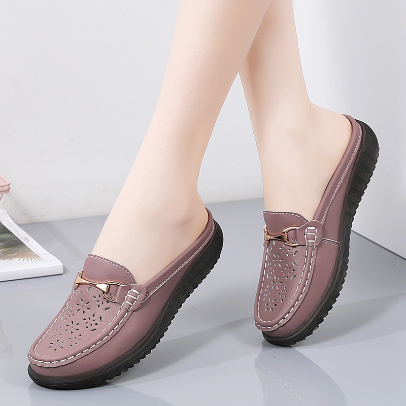 Luxury Flat Shoe High-End Casual Shoes Women Elegance Slip on Loafer Slippers Lady Sandals