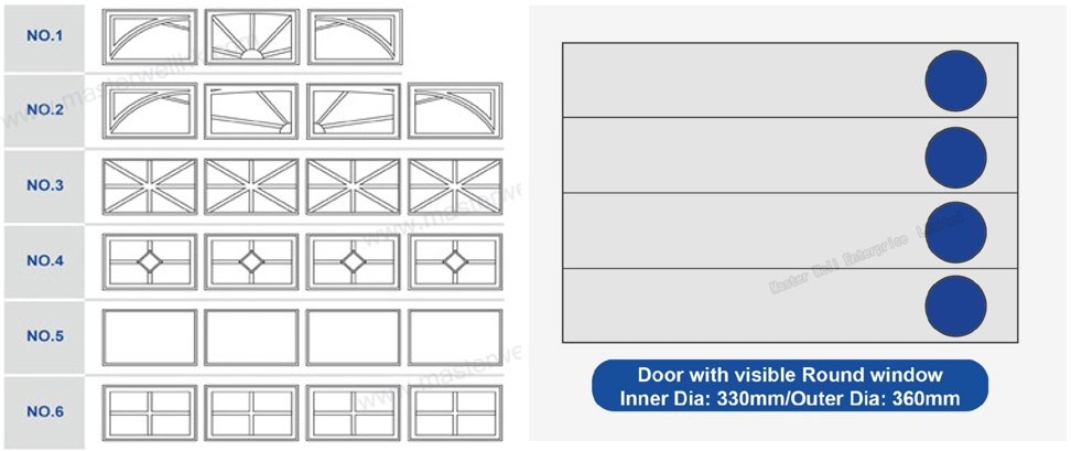 Motor Drive Residential Insulated Steel Overhead Garage Doors with Windows