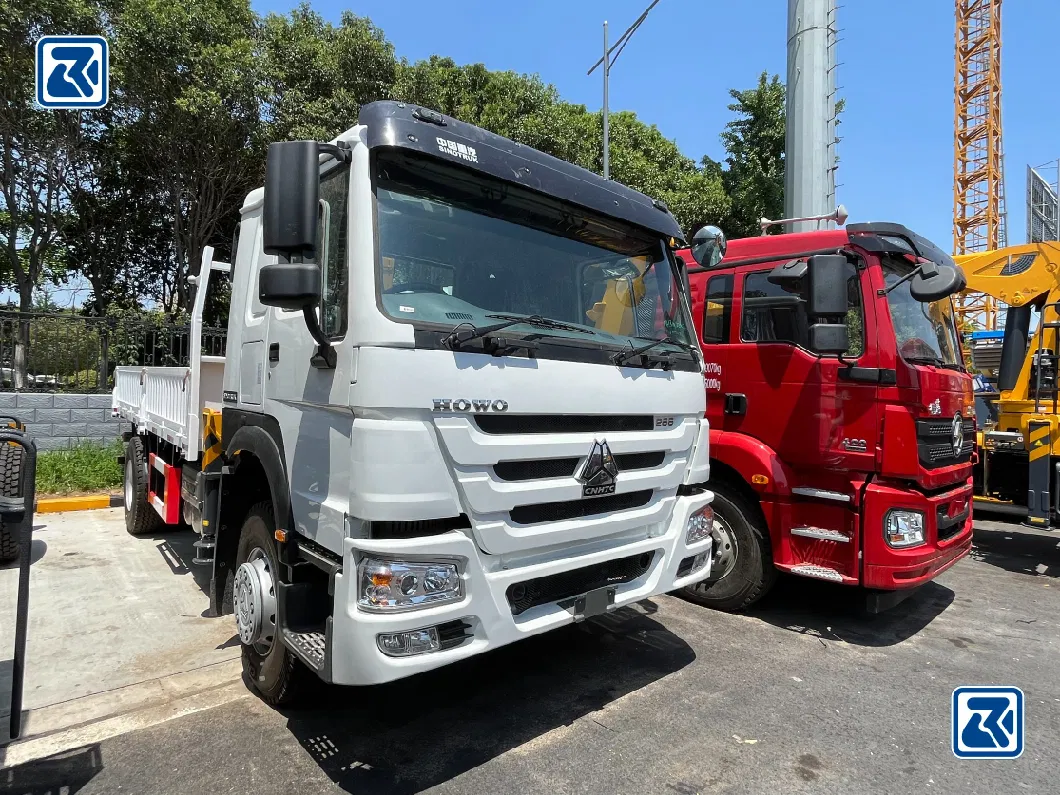 Sinotruk HOWO 4X2 Heavy Duty Rhd 266HP Lorry Cargo Truck with 3t Straight Crane for Zambia