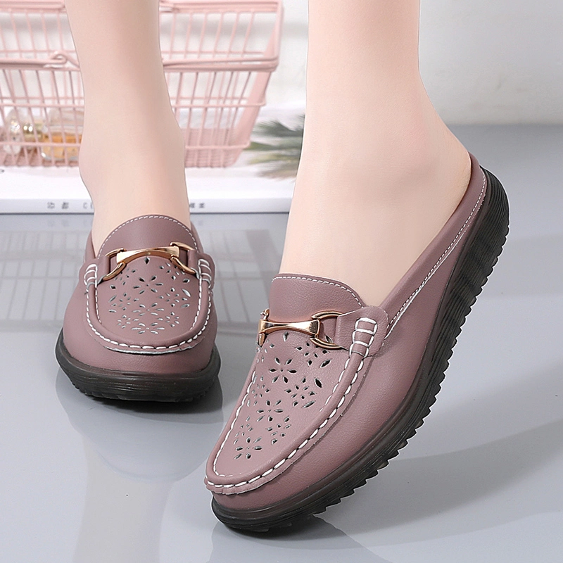 Luxury Flat Shoe High-End Casual Shoes Women Elegance Slip on Loafer Slippers Lady Sandals