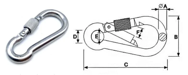 Rigging DIN 5299d Type Snap Hook Spring Hook Carabiner Hooks