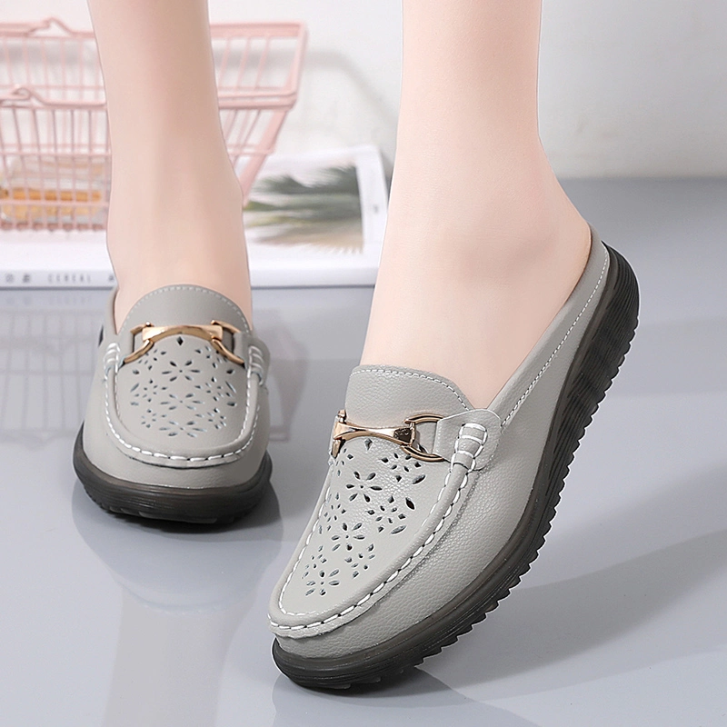 Luxury Flat Shoe High-End Casual Shoes Women Elegance Slip on Loafer Slippers Lady Sandals