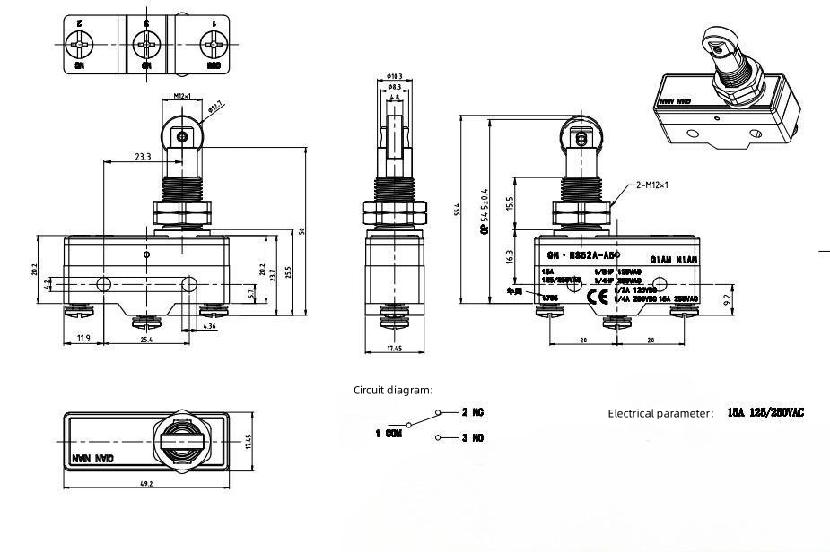 Qn. Ms52A-A5 Microswitch Mechanical Switches Automotive Micro Switch