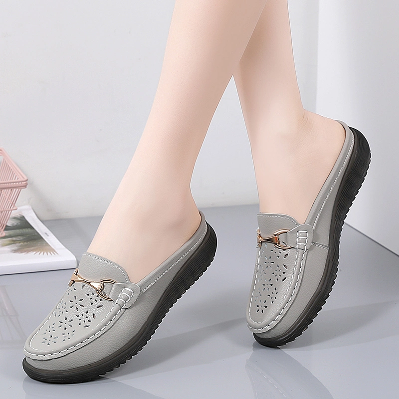 Luxury Flat Shoe High-End Casual Shoes Women Elegance Slip on Loafer Slippers Lady Sandals