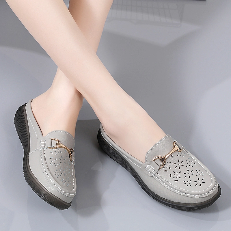 Luxury Flat Shoe High-End Casual Shoes Women Elegance Slip on Loafer Slippers Lady Sandals