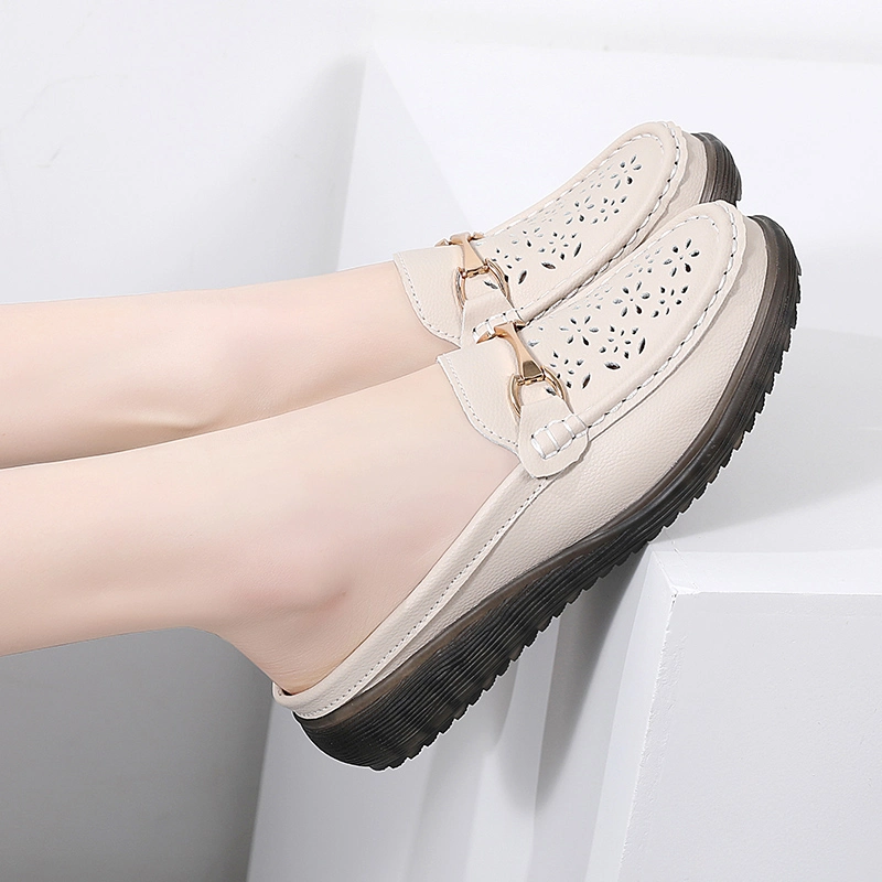 Luxury Flat Shoe High-End Casual Shoes Women Elegance Slip on Loafer Slippers Lady Sandals