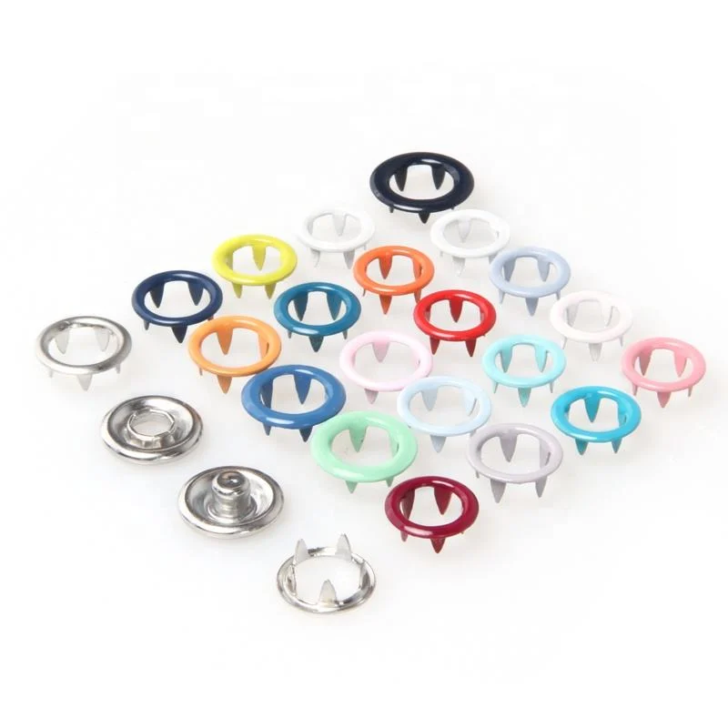 Prong Snap Button Pearl Four Parts Fastern Spring Ring Button for Babay Cloth