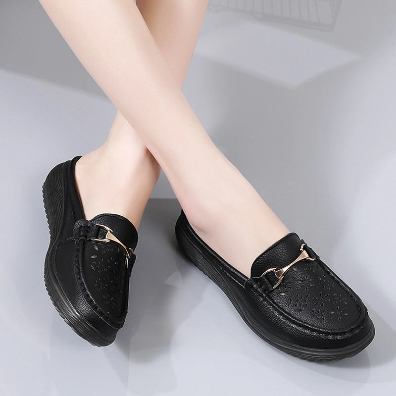 Luxury Flat Shoe High-End Casual Shoes Women Elegance Slip on Loafer Slippers Lady Sandals