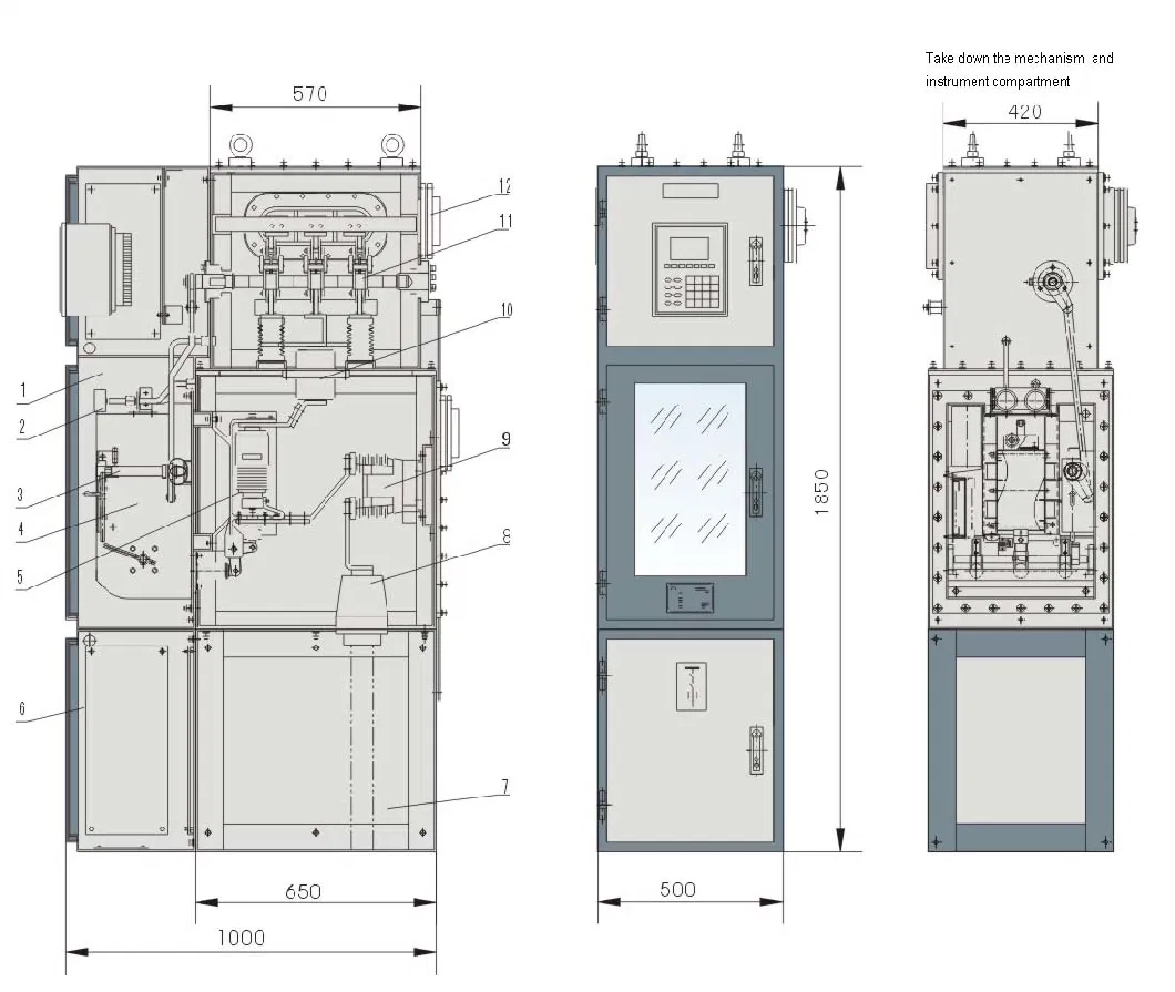 12kv Switchgear; AC Hv Gas Insulation Metal-Clad Customization Switchgear