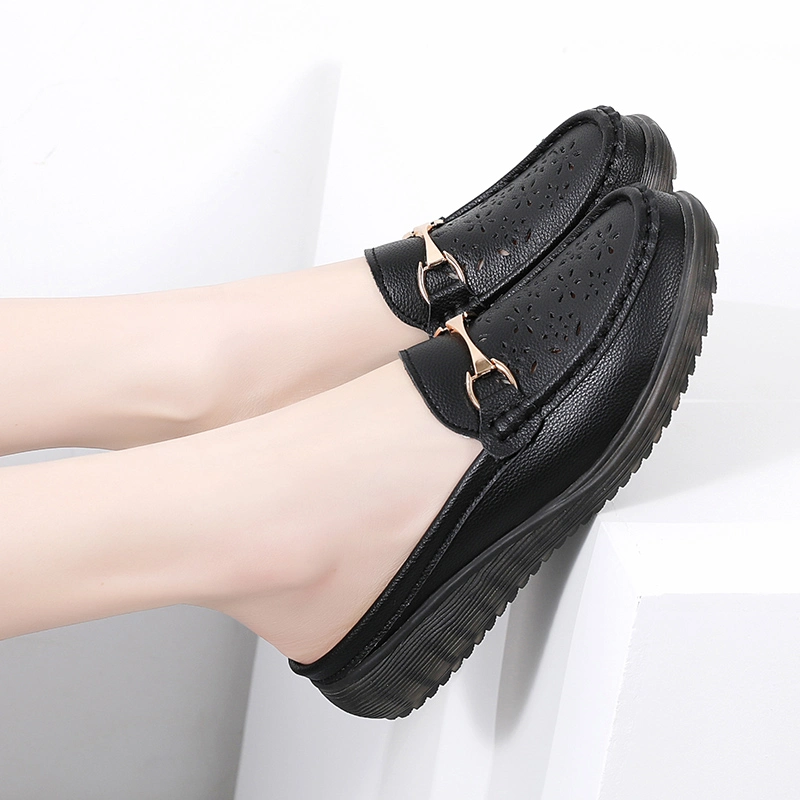 Luxury Flat Shoe High-End Casual Shoes Women Elegance Slip on Loafer Slippers Lady Sandals