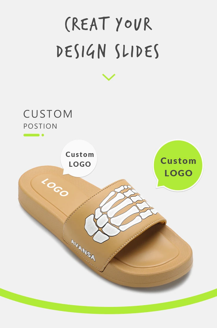 Henghao Custom Logo Platform Slide Sandals Customized Character PU PVC Slipper