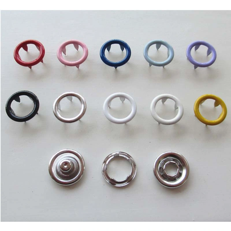 Prong Snap Button Pearl Four Parts Fastern Spring Ring Button for Babay Cloth