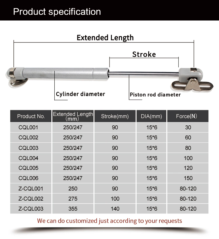 Gas Spring 150 Kg for Large Cabinets and Furniture