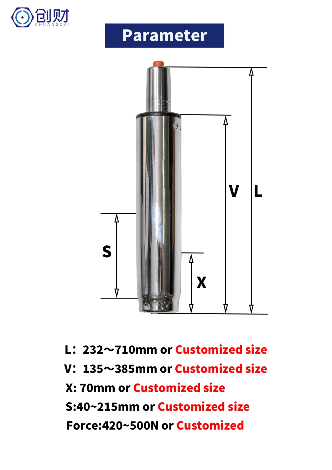 Mechanical Cylinder Gas Spring for Cabinet