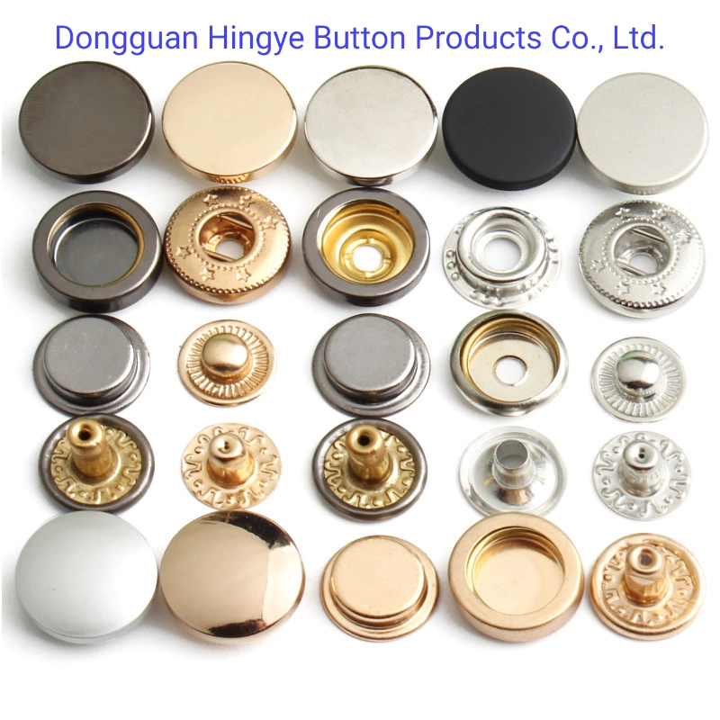 Metal Snap Button Brass Spring Press Popper Fastener Studs Snap Button for Garment Accessories