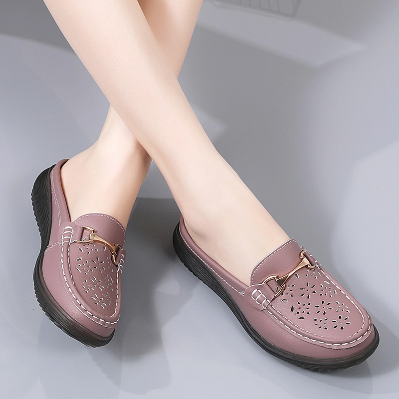 Luxury Flat Shoe High-End Casual Shoes Women Elegance Slip on Loafer Slippers Lady Sandals