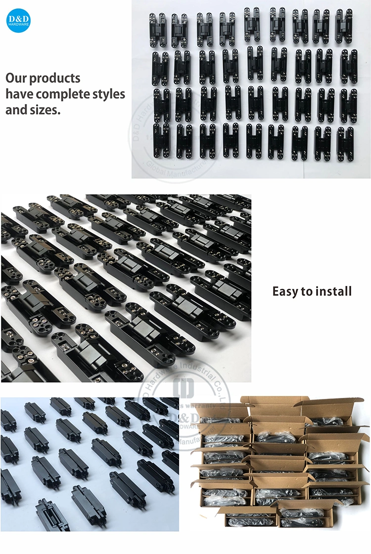 Manufacturer Building Hardware Accessories 3D Adjustable Spring Heavy Duty Concealed Cross Invisible Hinges Exterior Composite Door Zinc Alloy Hidden Door Hinge