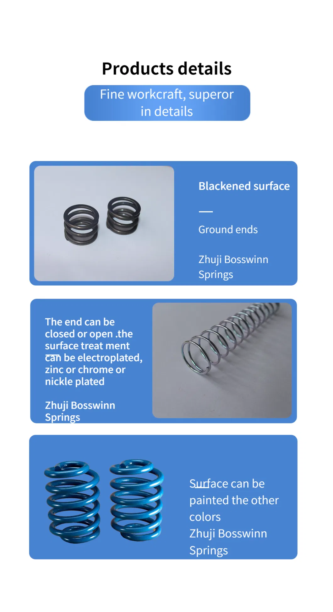 Corrosion Resistant Steel Compression Springs Closed and Ground Ends Spring