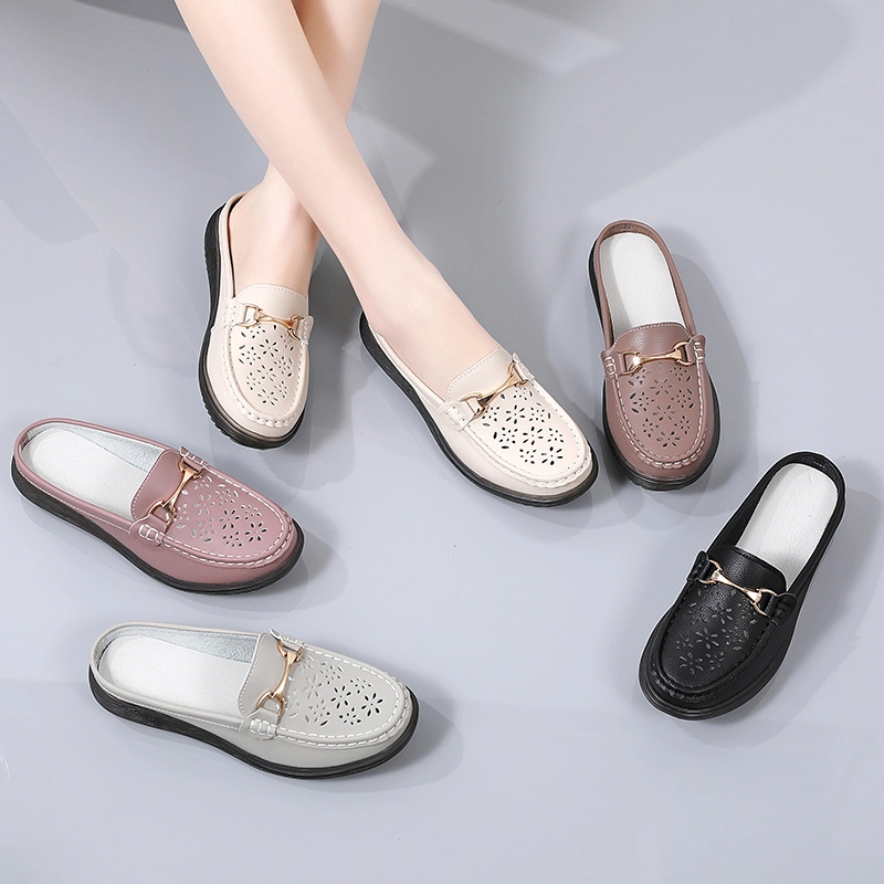 Luxury Flat Shoe High-End Casual Shoes Women Elegance Slip on Loafer Slippers Lady Sandals