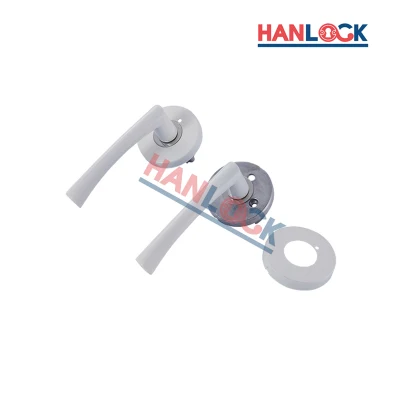  Korean Furniture Hardware Mirror-Polished White Aluminum Door Handle on Round Rose