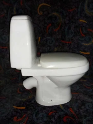  East Europe Russia Classic 45 Degree Angel Connection Outlet XP Trap Two Piece Cheap China Ceramic Sanitary Ware Toilet with Trapzoid Water Tank Bowl Seat Cover