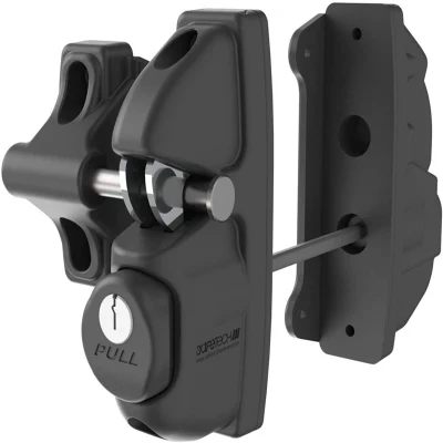  Safetech Hardware Black Key-Lockable Gate Latch