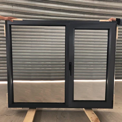  New Jersey Black Thermal Break Aluminum Tilt Turn Window with Retractable Shutter