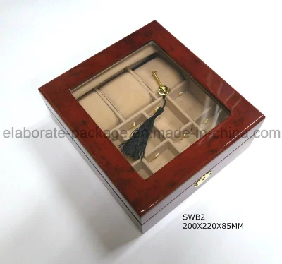  Factory Wholesale Wooden Glass Window Watch Boxes Wity Luxury Lock