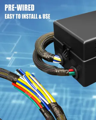 Pre-Wired Fuse Relay Box Waterproof, 8 5-Pin Jd1914 Relay Slots and 12 Atc ATO Fuse Holder, with 8 5-Pin Relays and 12 Fuses, 12V Relay Fuse Block for Car Truck