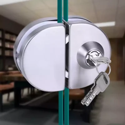  Stainless Steel Double Cylinders Bolts Swing Push Sliding Access Control Glass Door Lock