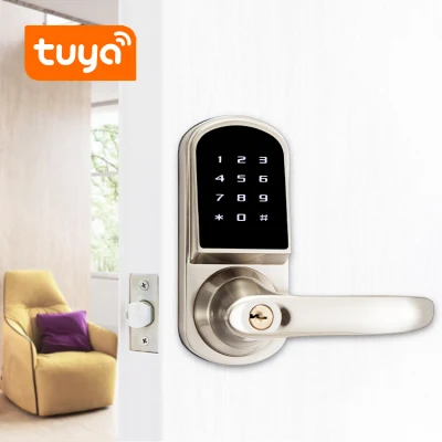 Bluetooth Electronic Safe Deadbolt Door Lock Security Tuya Smart Door Lock with Fingerprint