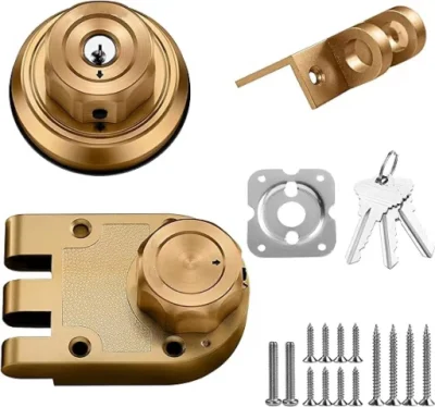  Twist to Lock Jimmy Proof Deadbolt Lock Keyless with Unpickable Night Latch 304 Stainless Steel Heavy Guard Security Single Cylinder Door Lock