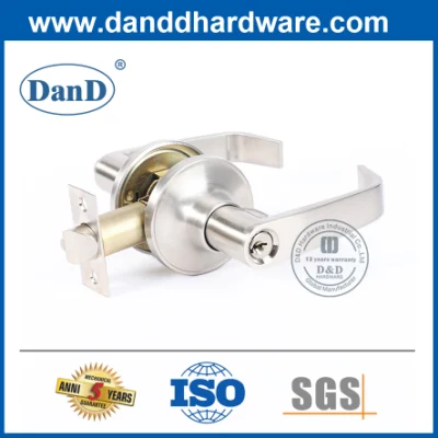 Satin Nickel Exterior Metal Door Hardware Zinc Alloy Stainless Steel Security Double Cylinder Keys Tubular Square Cylindrical Door Lever Knob Handle Lock